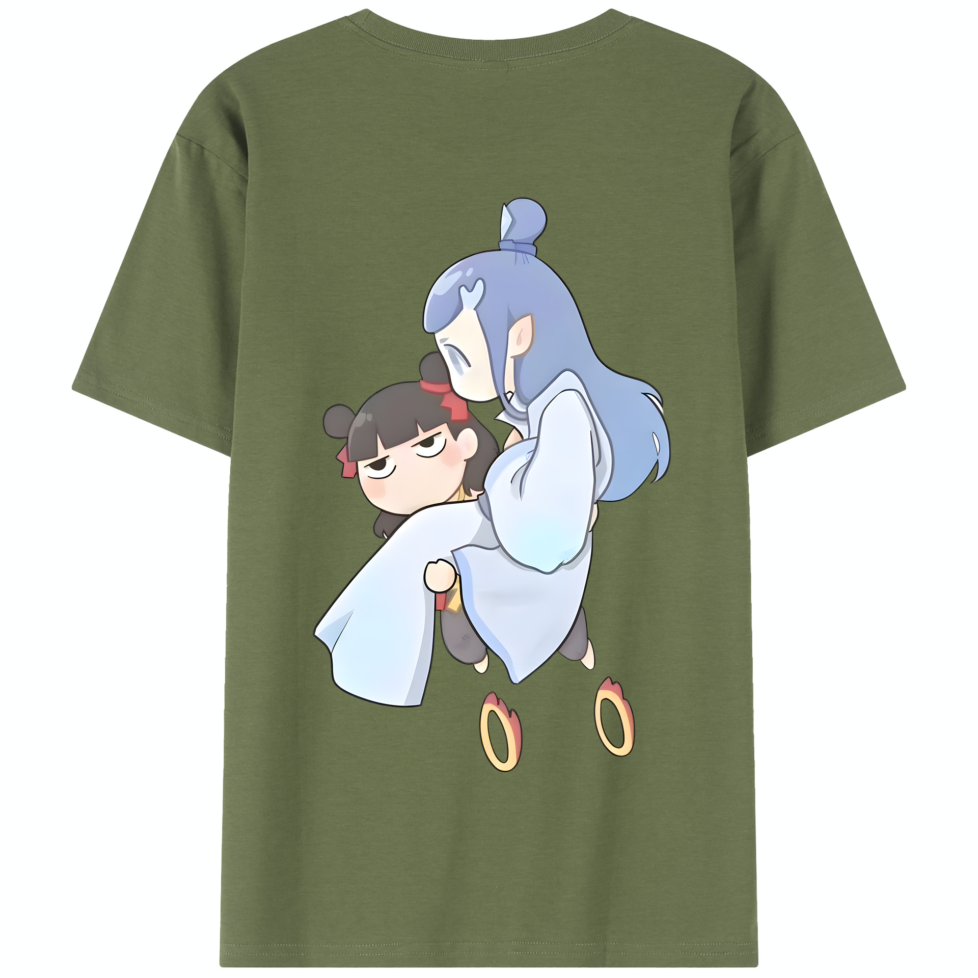 （画像用） Ne Zha 2 ナタ 魔童の大暴れ 綿100％半袖Tシャツ（背面プリント）